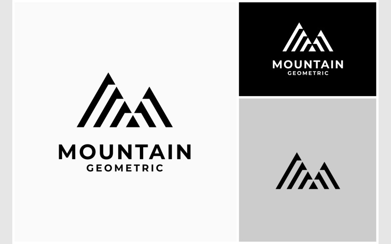 Simple Mountain Geometric Logo Logo Template