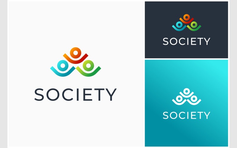 Society Happy People Logo Logo Template