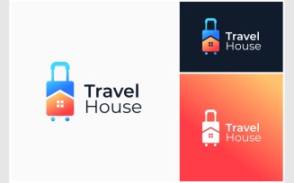 Suitcase Travel Home House Logo