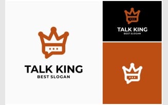 Talk King Chat Crown Logo