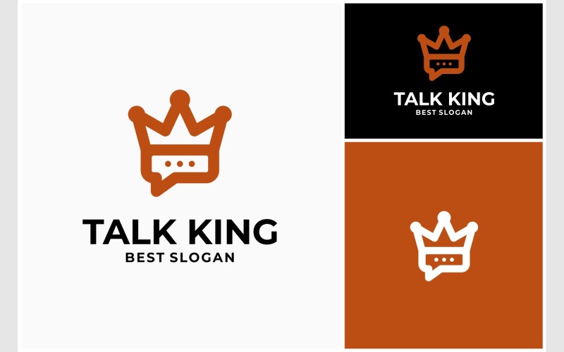Talk King Chat Crown Logo Logo Template