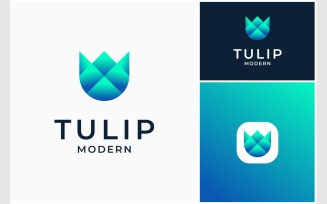 Tulip Modern Colorful Gradient Logo