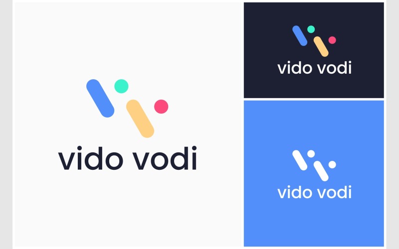 Letter VV Initials Simple Modern Logo Logo Template