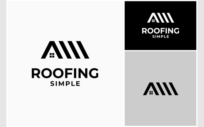 Roof Roofing Roofer Simple Logo Logo Template