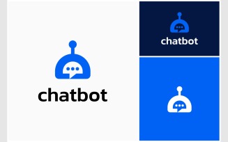 Chat Bot Robot Support Service Logo