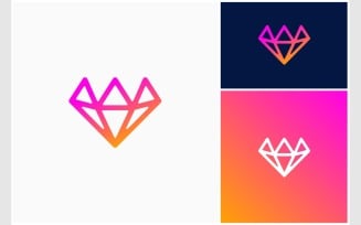 Diamond Gemstone Colorful Logo