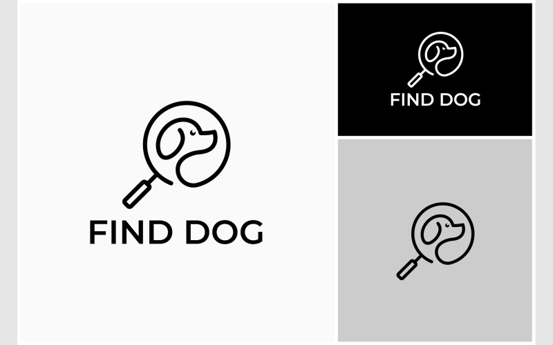 Find Dog Puppy Search Logo Logo Template