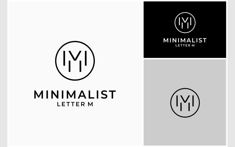 Letter M Initials Minimalist Circle Logo Logo Template