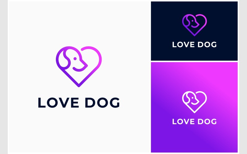 Love Dog Animal Care Pet Logo Logo Template