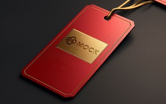 Luxury gold label tag brand mockup psd