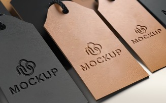 Luxury wooden label brand mockup