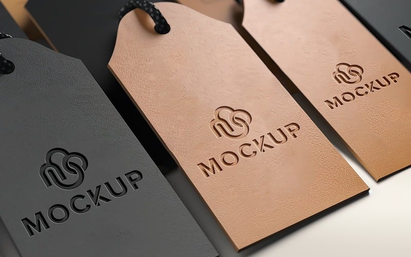 Luxury wooden label brand mockup Product Mockup