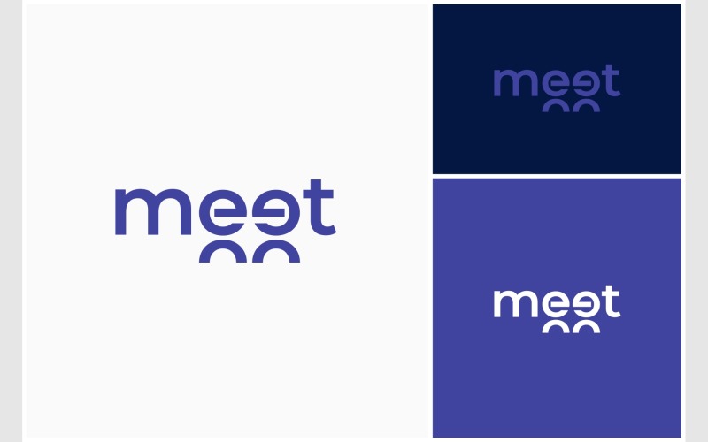 Meet Meeting Text Wordmark Logo Logo Template