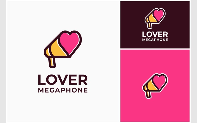 Megaphone Loudspeaker Love Logo Logo Template