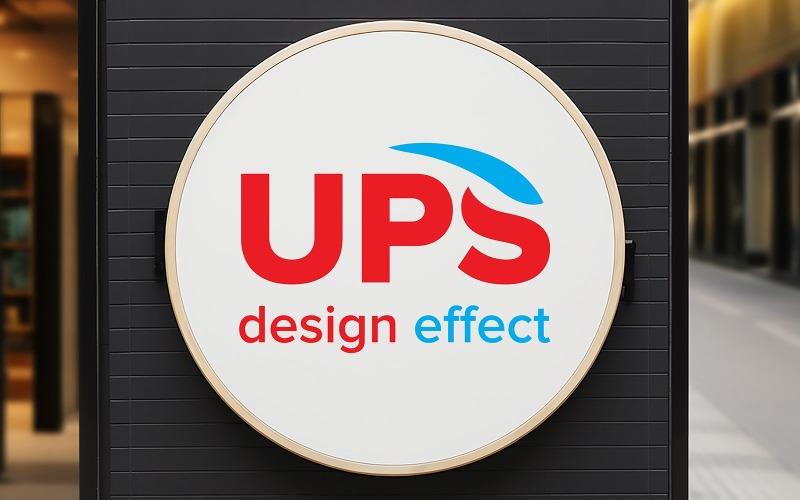 Realistic white circle sign box mockup design psd Product Mockup