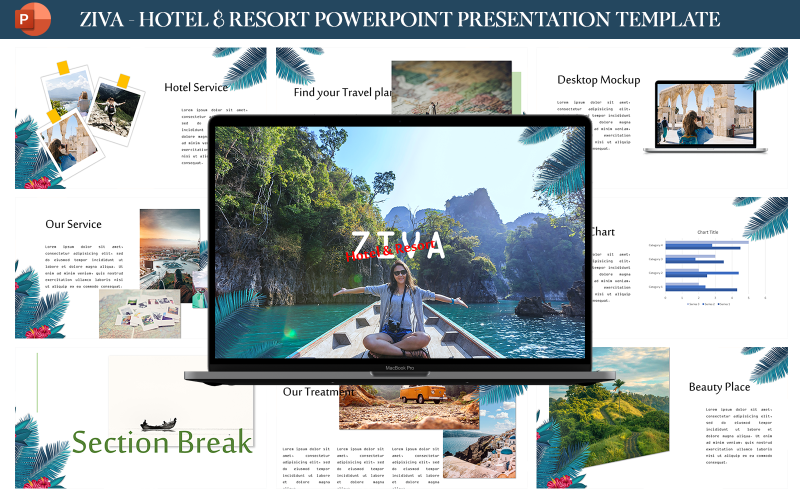 Ziva - Hotel & Resort Presentation Template PowerPoint Template