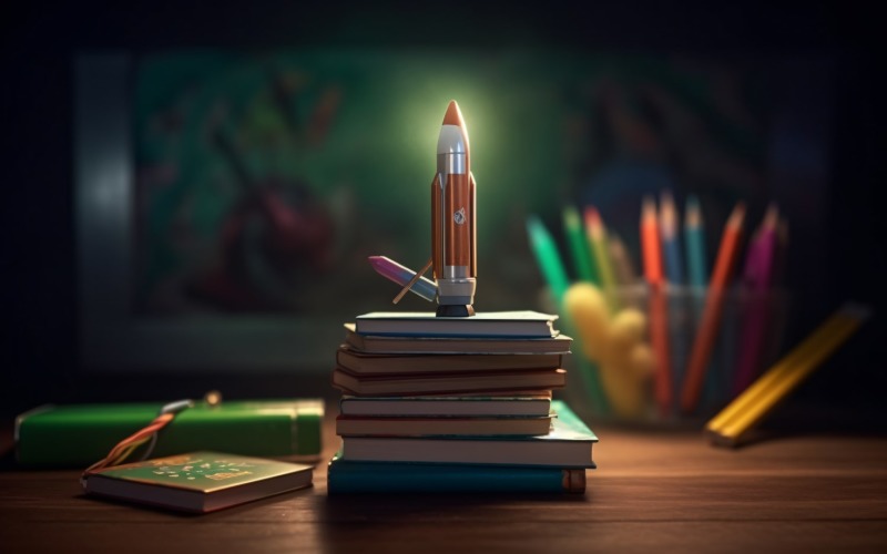 Colourful Pencil, books School Supplies 150 Illustration