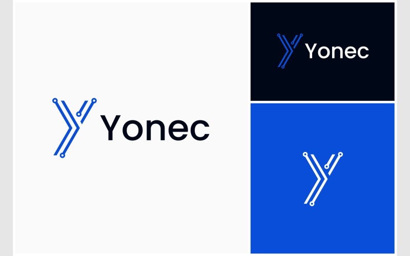 Letter Y Technology Electronic Logo Logo Template