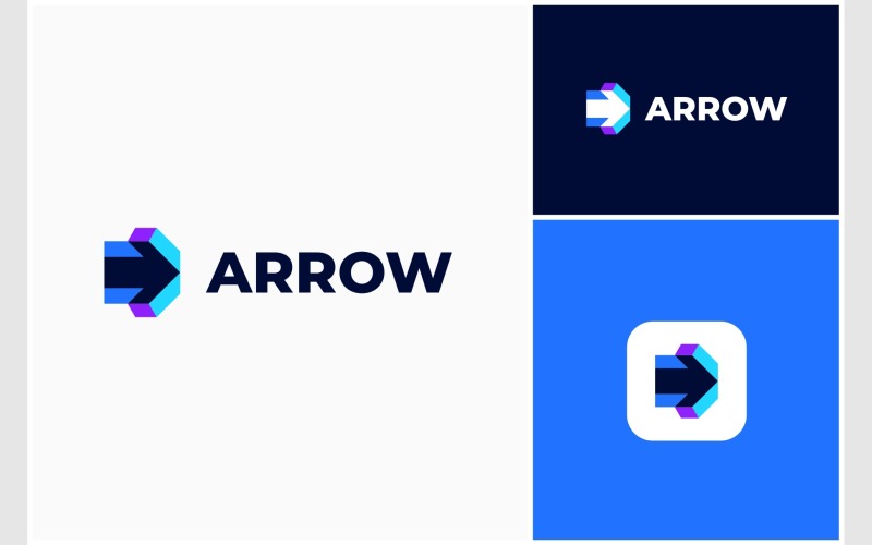 Arrow Delivery Overlap Color Logo Logo Template