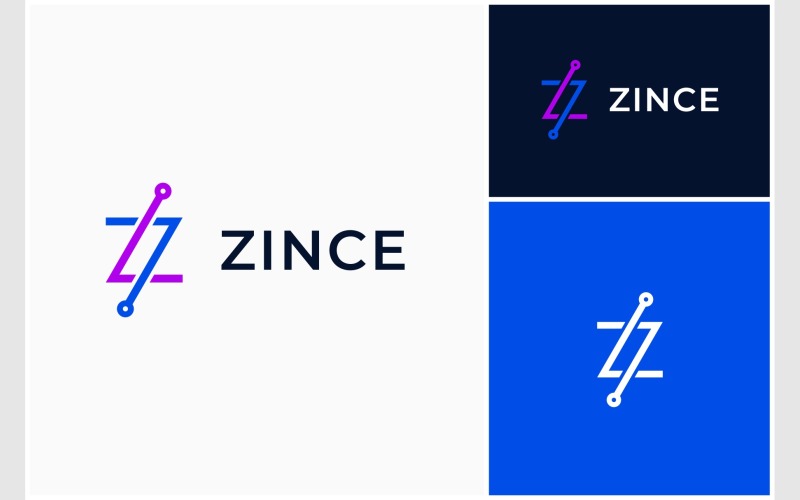 Letter Z Circuit Technology Modern Logo Logo Template