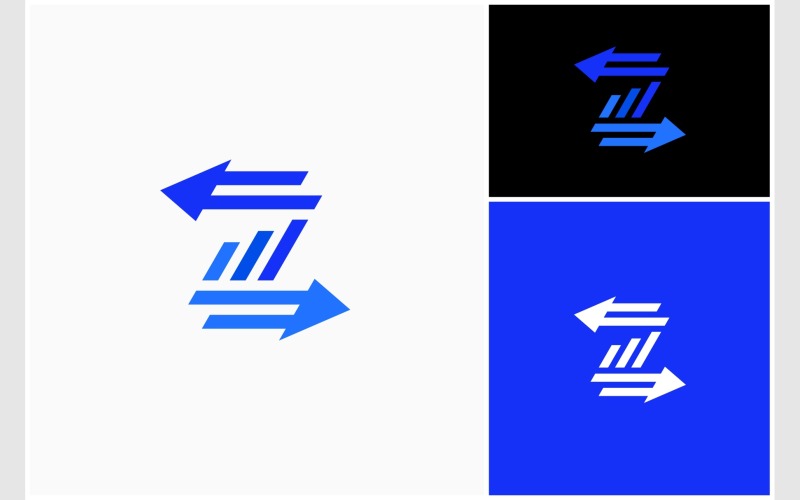 Letter Z Exchange Arrow Chart Logo Logo Template