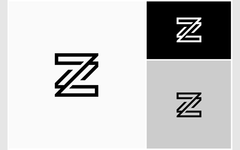 Letter Z Initial Line Art Logo Logo Template