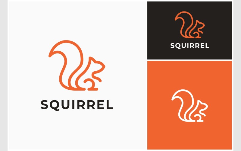 Squirrel Chipmunk Line Art Logo Logo Template