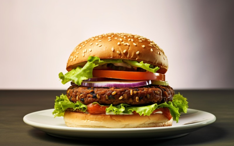 Tasty grilled beef burger 51 Illustration