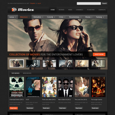 Movie Flash CMS Template #41394