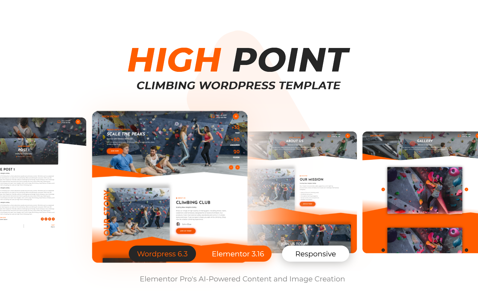 High Point Climbing Club WordPress Templates