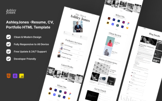 AshleyJones -Resume, CV, Portfolio HTML Template