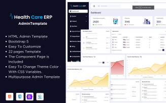 Healthcare ERP Responsive Admin Template for Clinics & Medical Services