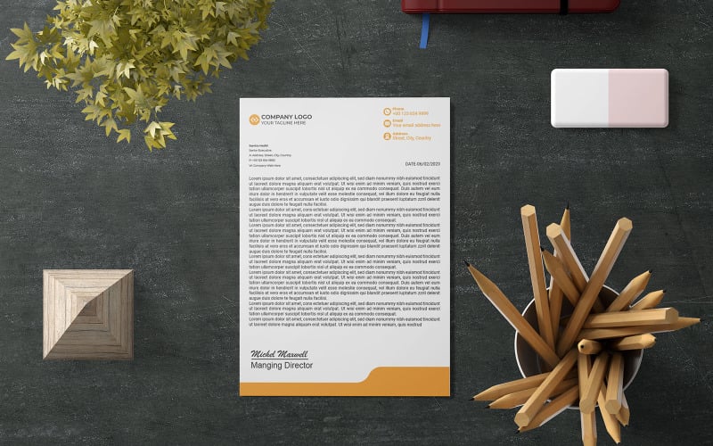 Letterhead Design Template(-H-180) Corporate Identity