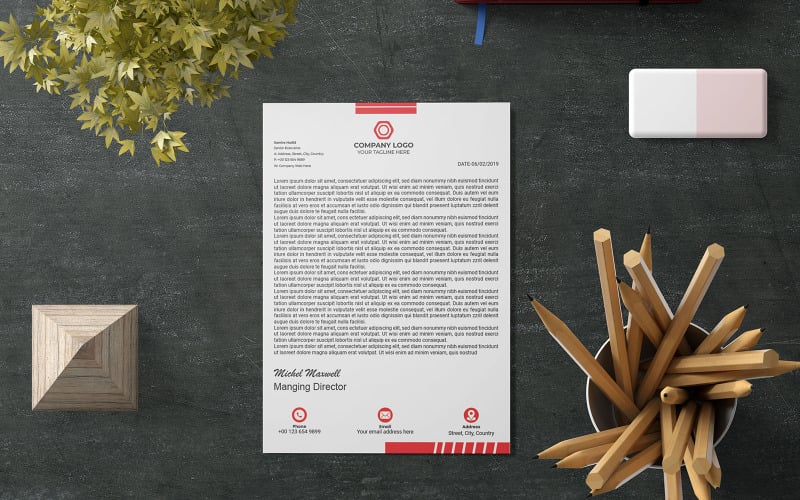 Minimal business letterhead design template(170) Corporate Identity