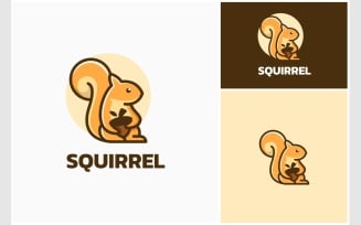 Squirrel Acorn Mascot Cartoon Logo