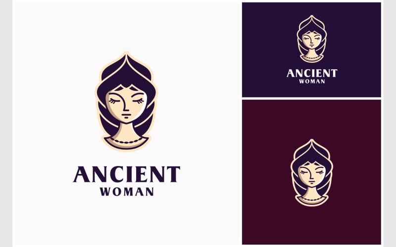 Beautiful Ancient Woman Logo Logo Template