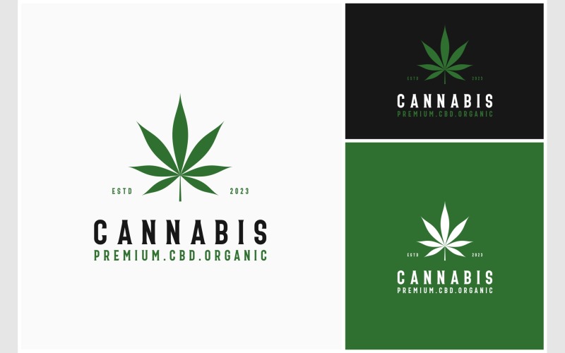 Cannabis Hemp CBD Weed Leaf Logo Logo Template