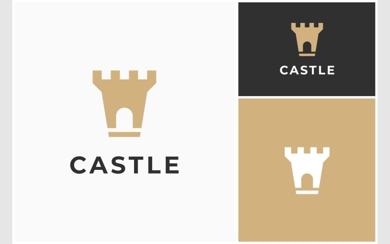 Castle Citadel Fortress Simple Logo Logo Template
