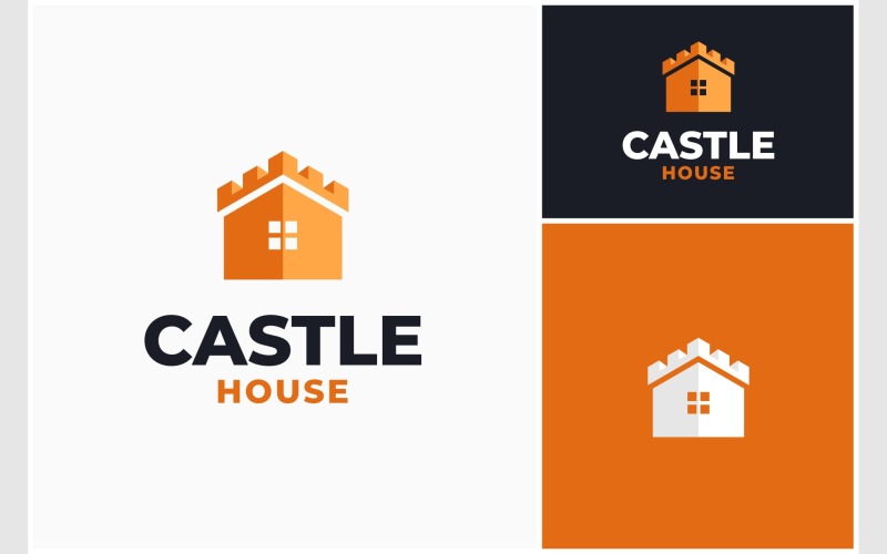 Castle House Fortress Home Logo Logo Template