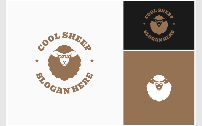 Cool Sheep Vintage Retro Stamp Logo Logo Template