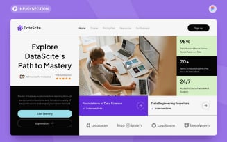 DataScite - Data Science Course Hero Section Figma Template