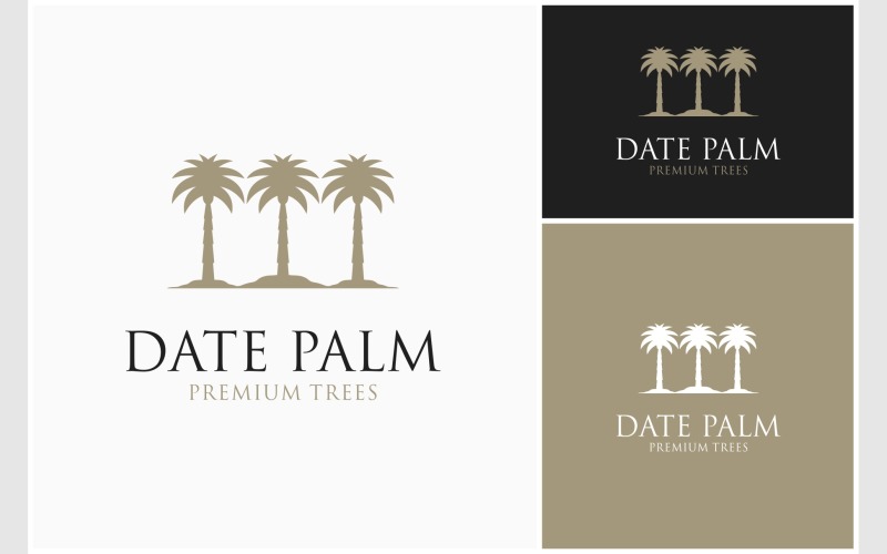 Dates Palm Tree Silhouette Logo Logo Template