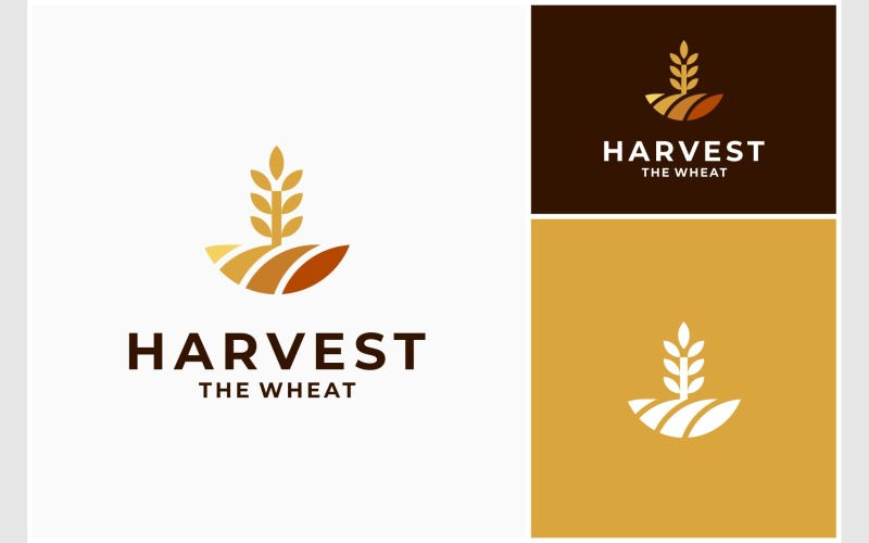 Farm Land Grain Wheat Harvest Logo Logo Template