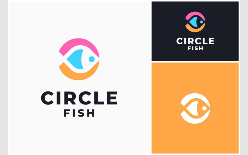 Fish Circle Simple Modern Logo Logo Template