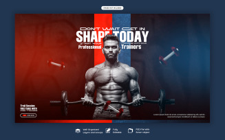 Gym And Fitness Web Banner Template
