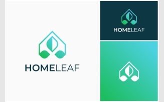 Home Leaf House Nature Logo