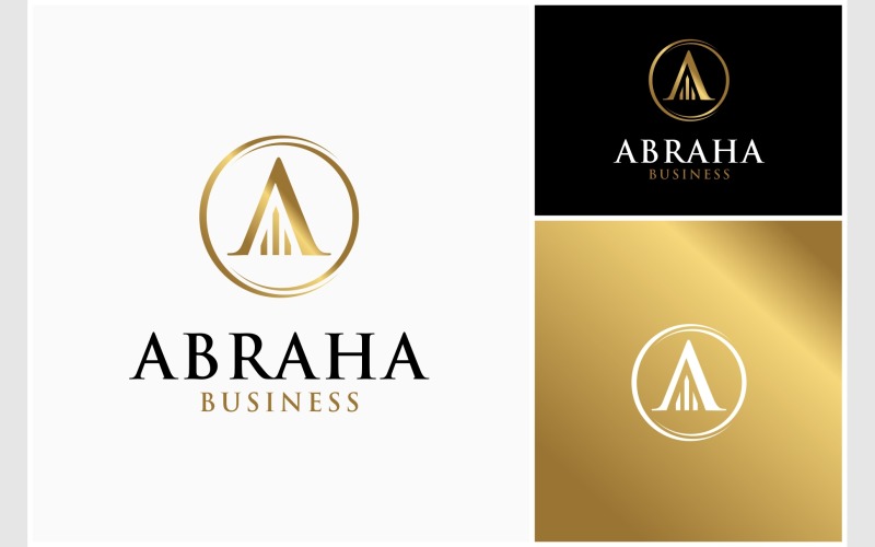 Letter A Gold Luxury Business Logo Logo Template
