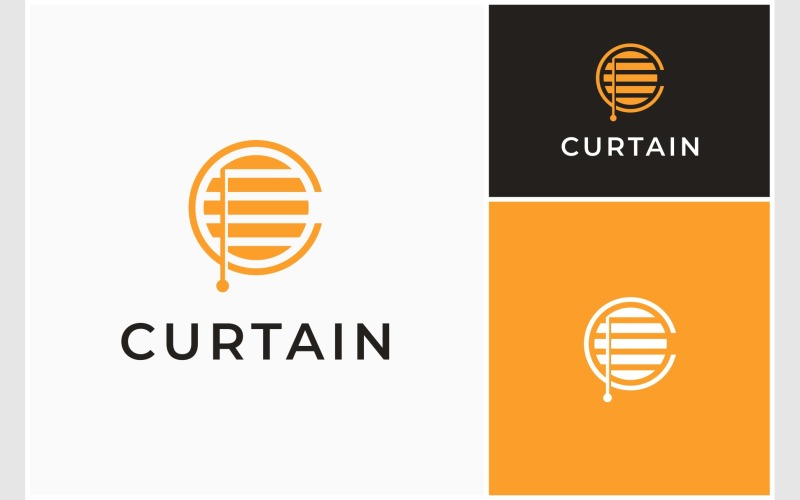Letter C Curtain Window Logo Logo Template