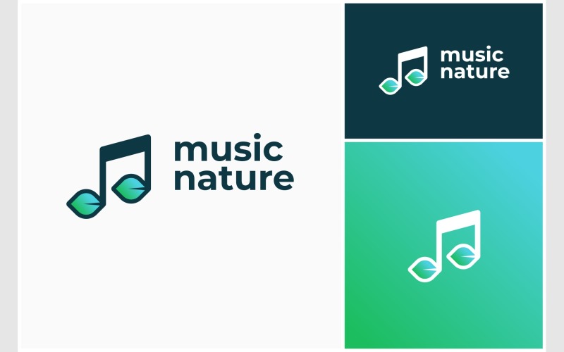 Music Nature Musical Leaf Logo Logo Template