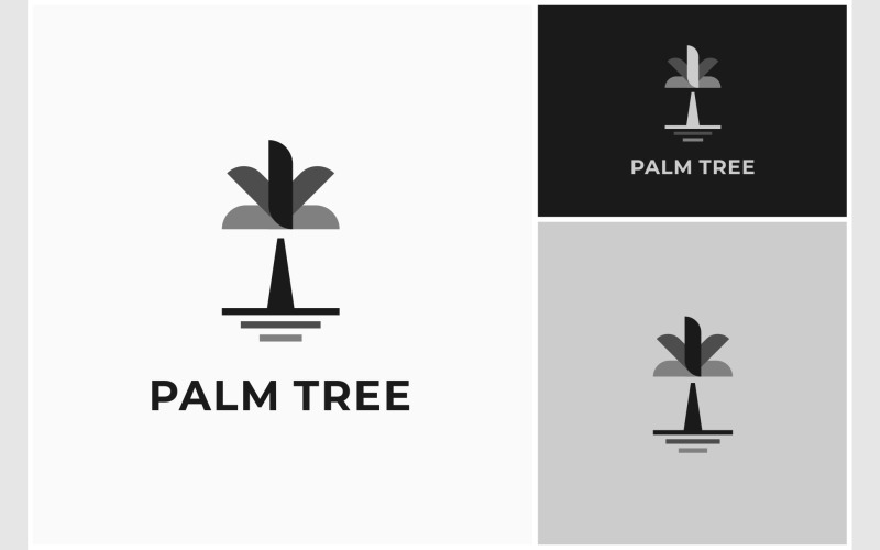 Palm Tree Simple Minimalist Logo Logo Template
